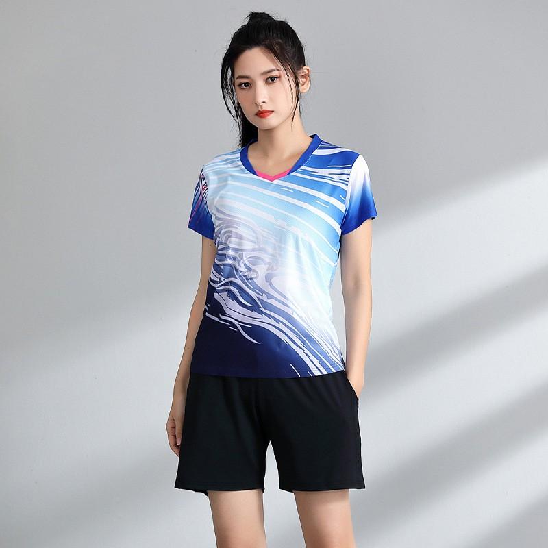 Quick-Dry Breathable Badminton Sport Set Unisex Short Sleeve Top Shorts Tennis Pickleball Running Gym