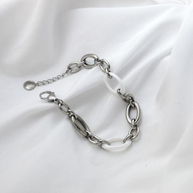 Diy Jewelry Accessories Stainless Steel Oval O-Chain 8-Character Chain Cross Chain Bracelet Necklace Titanium Steel Finished Chain