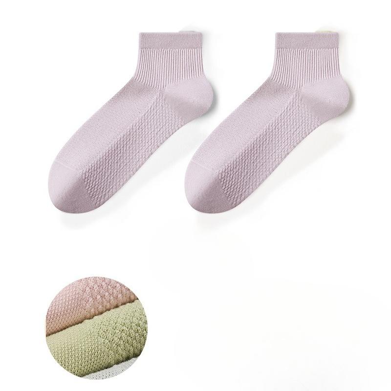

Женские тонкие короткие носки из чистого хлопка для весны и лета, женские дышащие, влагоотводящие, дезодорирующие и антибактериальные белые бесшовные носки 1 pair фиолетовый