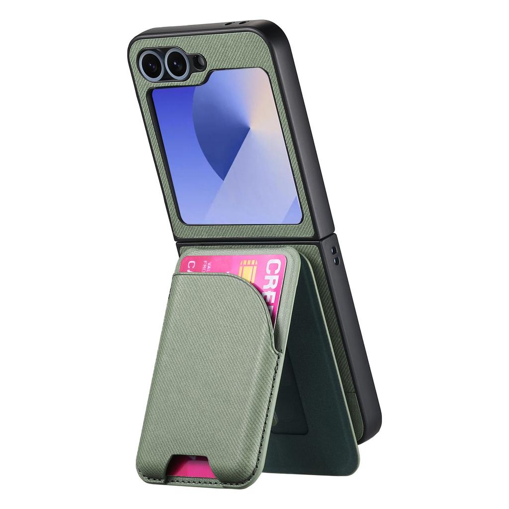 2 in 1 Detachable Vertical Card Solt Wallet Leather Case For Samsung Galaxy Z Flip 7 FE 6 5 Cowboy Magnetic For Magsafe Cover