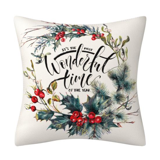 

Christmas Throw Pillow Cover Linen Watercolor Est Bullfinch Glass Ball Decorative Pillow Cushion Cover