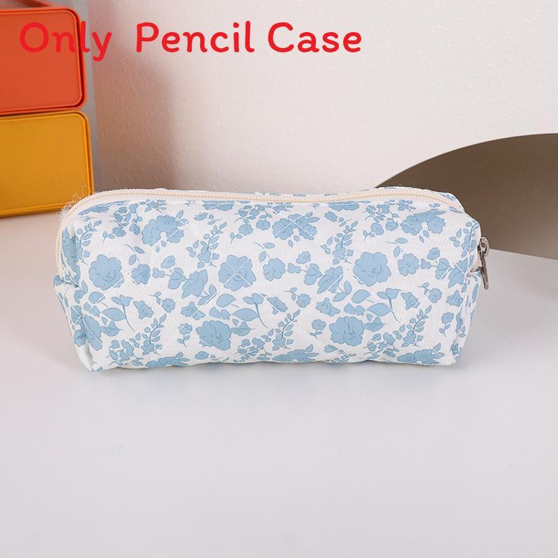 Cute Floral Cotton Makeup Brush Bag With Portable Design For Travel And School