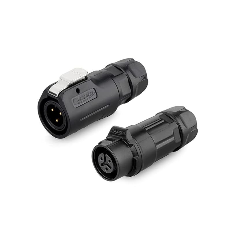 CNLINKO LP-12 IP68 Industrial Waterproof Connector Quick Plug Circular Connector PBT Plastic Shell Aviation Connector M12 2-8 Pin Male Plug and