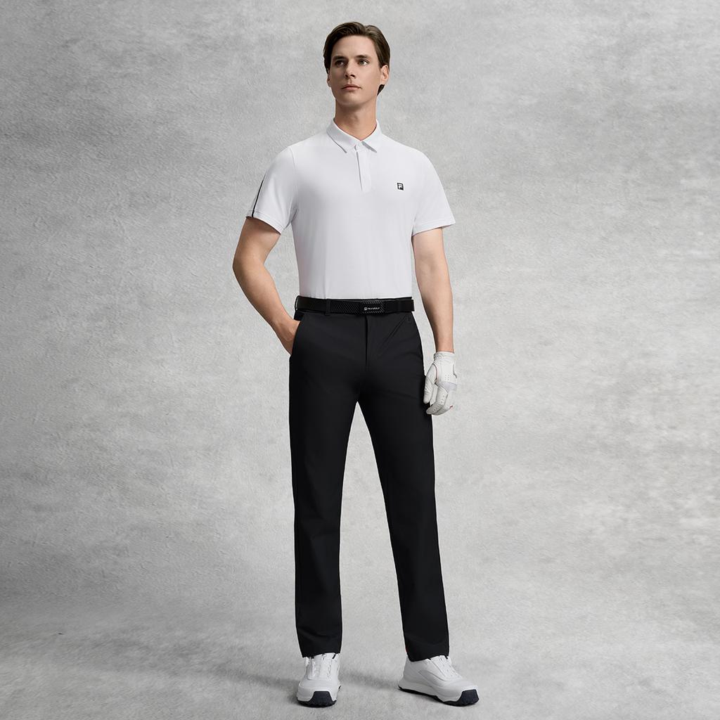 FILA Golf Iconic Outdoor Classic Sun Protection UV Resistant Knitted Short Sleeve Golf Shirt Men tops A11M635145F-WT