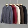 Winter Warm Shirts for Men Chinese Style Traditional Stand Collar Disc Buckle Shirts Male Thicken Casual Tops Cotton Linen Fleece Jacket