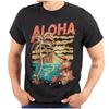 Retro Aloha Vintage Hawaiian Beach Vacation Womens or Mens Crewneck T Shirt Tee