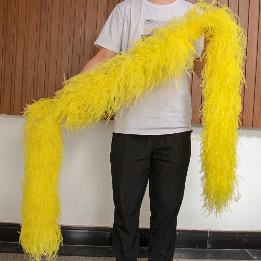 DIY 2M Blue Feathers Boa Ostrich Plumes Shawl 1/2/3/4/6Ply Wedding Drees Decoration Accessory Soft Fluffy Plume For Crafts White Boa