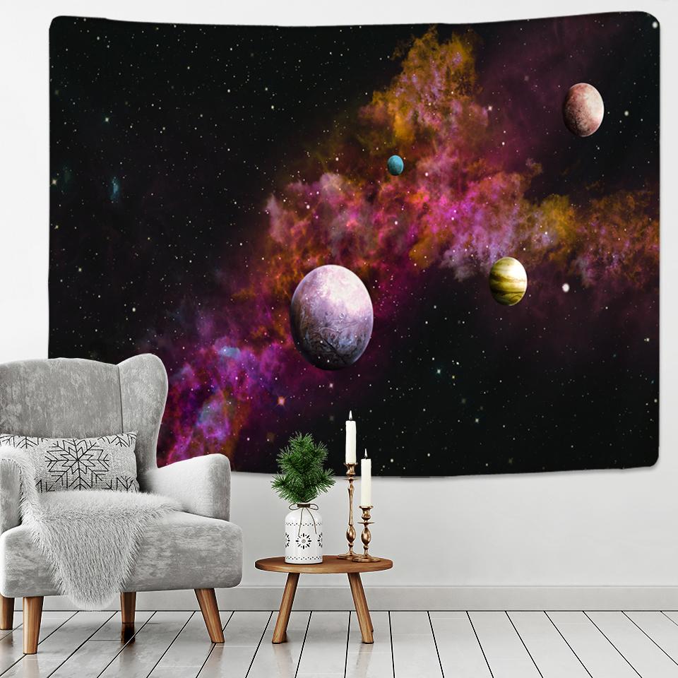 Universe Space Milky Way Galaxy Art Tapestry Wall Hanging Beach Towel Picnic Mat Dorm Bedroom Room Aesthetics Home Decor