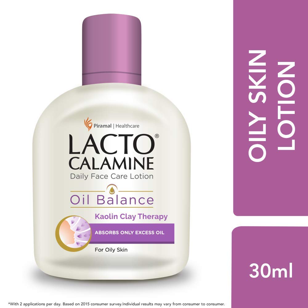 Lacto Calamine Oil Control Lotion for Oily Skin, 30ml Pack, Lightweight Hydrating Face Moisturizer
