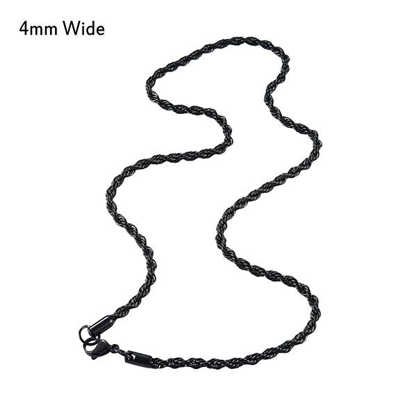 5 Colors Stainless Steel Twist Rope Chain Necklace for Women Men Black/Silver/Gold Color Plated Choker Metal Fashion Jewelry