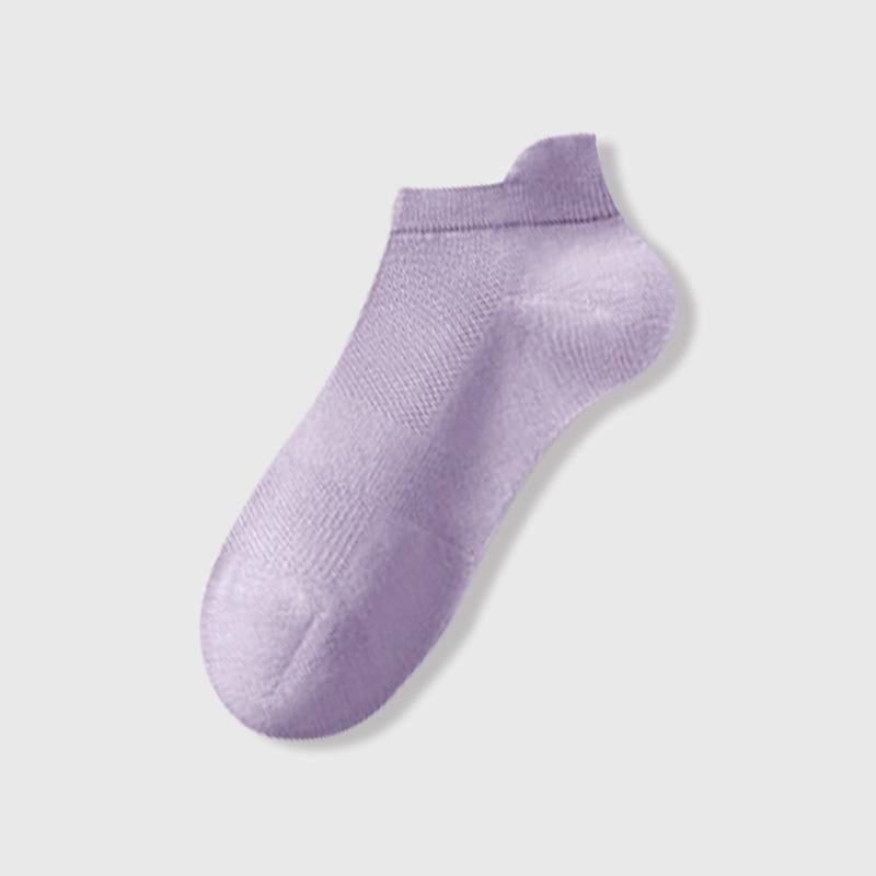 Women's Summer Thin Solid Color Mesh Earpiece Boneless Commercial Cotton Short Tube Boat Socks