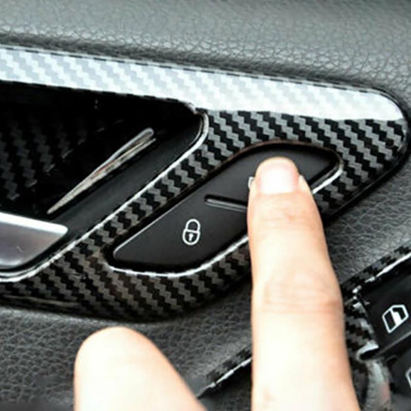 

A51K-4Pcs Car Interior Door Handle Bowl Trim for Golf MK6 2010-2013 Carbon Fiber