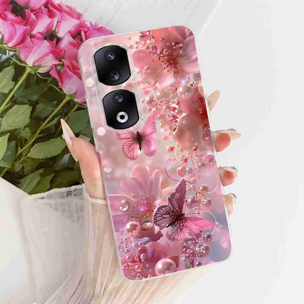 Funda para Honor 90 Pro 5G 6.78" Moda Mariposa Pintada Silicona TPU Cubierta Trasera Para Honor 90Pro 90 PRO 5G REP-AN00 Fundas para Teléfono