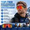 Sport Smart Glasses with 4K HD Anti-Shake Camera &3D Stereo Speakers Polarized UV400 Sunglasses Bluetooth AI Outdoors Video POV