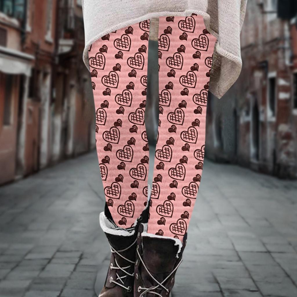 Damenhose, bedruckt, elastisch, weiche Baumwoll-Leggings, lässiger Heimpyjama