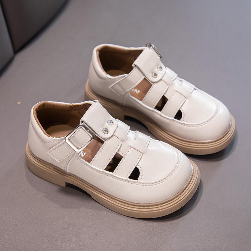 Summer New Girls Hollow Comfort Soft Bottom Leather Sandals Western Princess Shoes