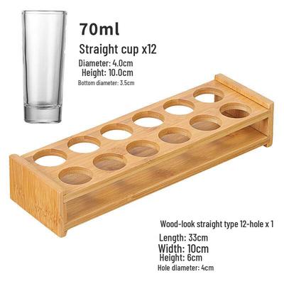Shangqi 70ml Glass Shot Glass Set with 12-Hole Rack