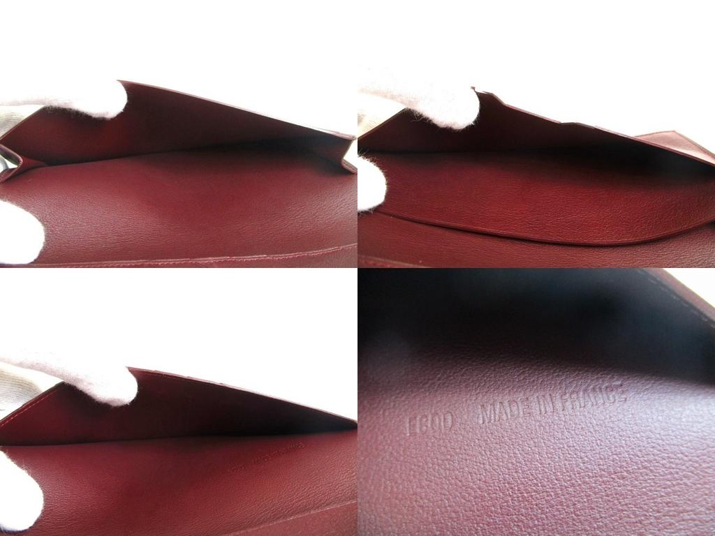 Autentická peněženka Cartier Must de Cartier Černá kožená bifold Dlouhá bankovka #a664 Repasované