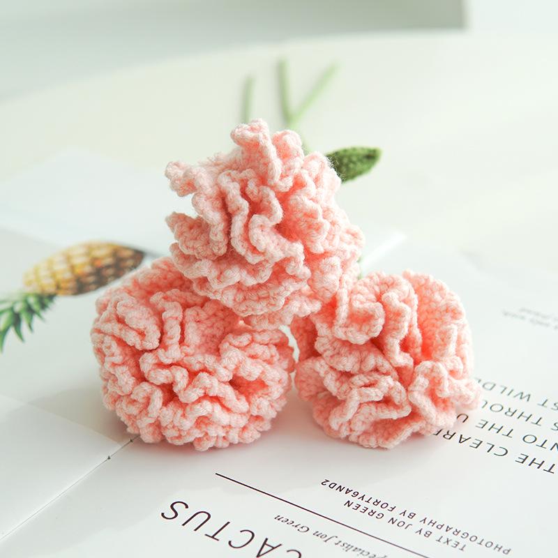 Handmade Woven Yarn Knitted Faux Flower Bouquet