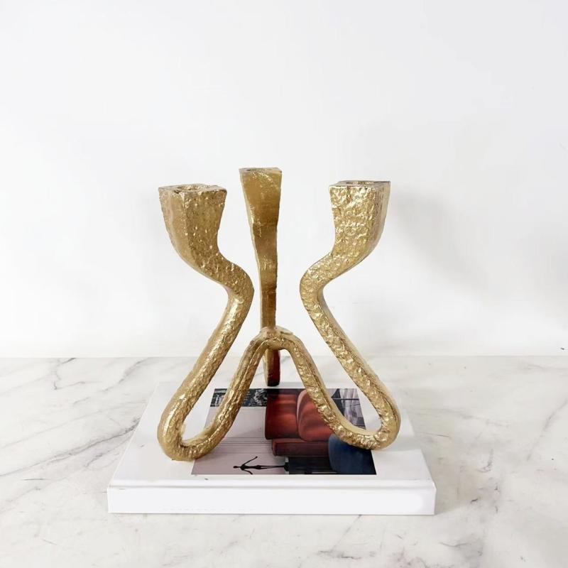 Candlestick Holders Iron Metal Taper Candle Holders Decorative Candle Stands 3 Arm Candelabra for Home Decorations