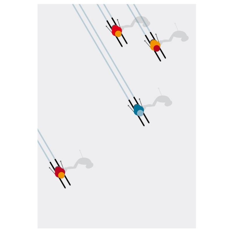 

Зимняя лыжная иллюстрация, постер, катание на лыжах, спортивная живопись, современная настенная живопись, печать на холсте, настенный декор, снежные горы, настенный декор 21cm×30cm NoFrame