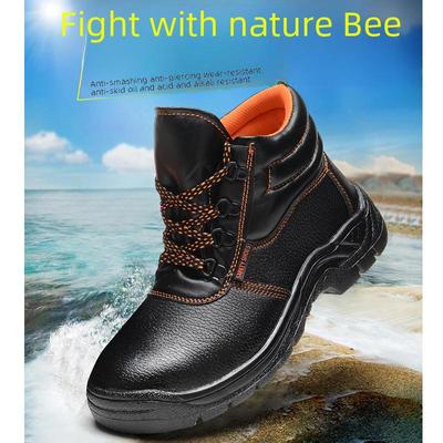Steel Toe Cap Black Work Boots: Anti-Smash & Puncture-Resistant Safety Shoes