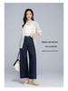 Xin Ge Lyocell Tencel High-Waist Cropped Wide-Leg Jeans for Women - Summer Thin Slimming Petite Fit