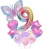 Ice Blue Gradual Change Butterfly Digital Aluminum Film Balloon Set Photo Dream Scene Arrangement Birthday Party