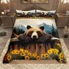 Homewish Rustic Farmhouse Lodge Cabin Duvet Cover Set 2pcs/3pcs, Moose Deer Bear Bedding, Woodland Animal Comforter Cover Set