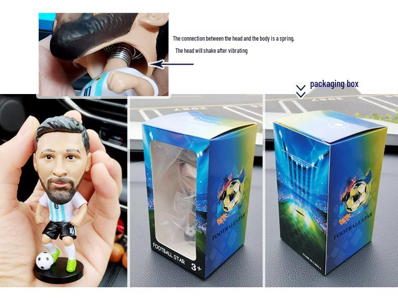 CR7 & Neymar Bobblehead Doll - Football Star Car Ornament Gift for Boys
