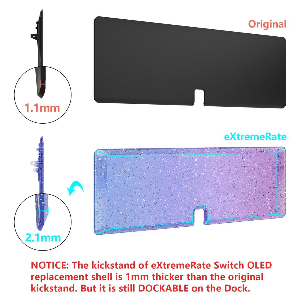 Not the Main Unit Back Plate for eXtremeRate Switch OLED Compatible Back Plate PC Switch Back Switch Compatible with Switch OLED Joycon Handheld