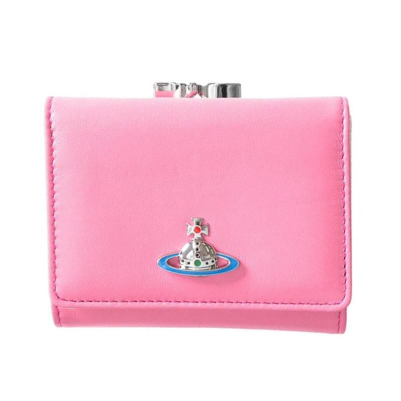 

VIVIENNE WESTWOOD Metal Logo Folded Lambskin Wallet Women Wallet Pink 5115002AUL001LG410 Basic Set (Bag)