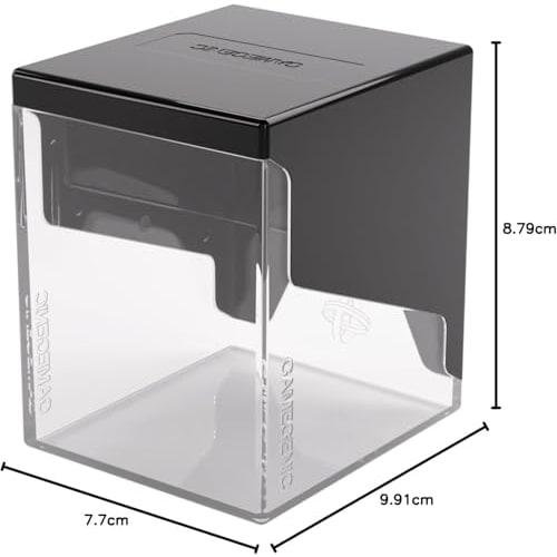 Gamegenic Bastion 100+XL Deck Box - Compact, Safe, and Perfectly Organized! Securely Stores Over 100 Double-Sleeved Cards in Black/Clear