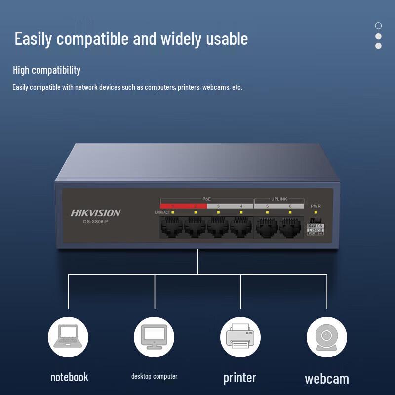 HIKVISION 8-Port Gigabit PoE Switch CN Plug (adapter Included)