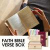 Wooden Bible Verses Box with 150 Prayer Cards Inspirational Scriptures Box Christian Bible Storage Case for Home Gathering Gift