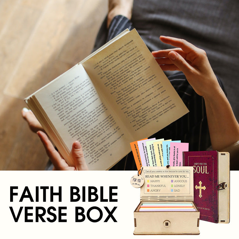 Wooden Bible Verses Box with 150 Prayer Cards Inspirational Scriptures Box Christian Bible Storage Case for Home Gathering Gift