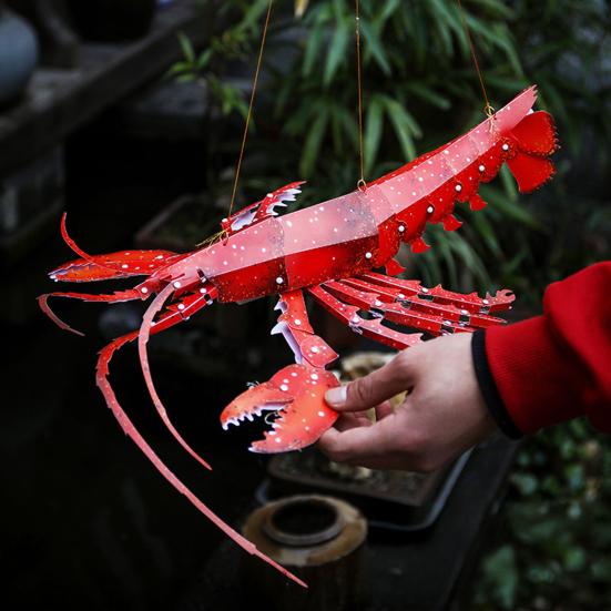 3D Hummer DIY Håndholdt Lanterne Håndlaget Kinesisk Tradisjonell Papirlanterne for Midt-Høstfestivalen Kinesisk Nyttår Dekorasjon