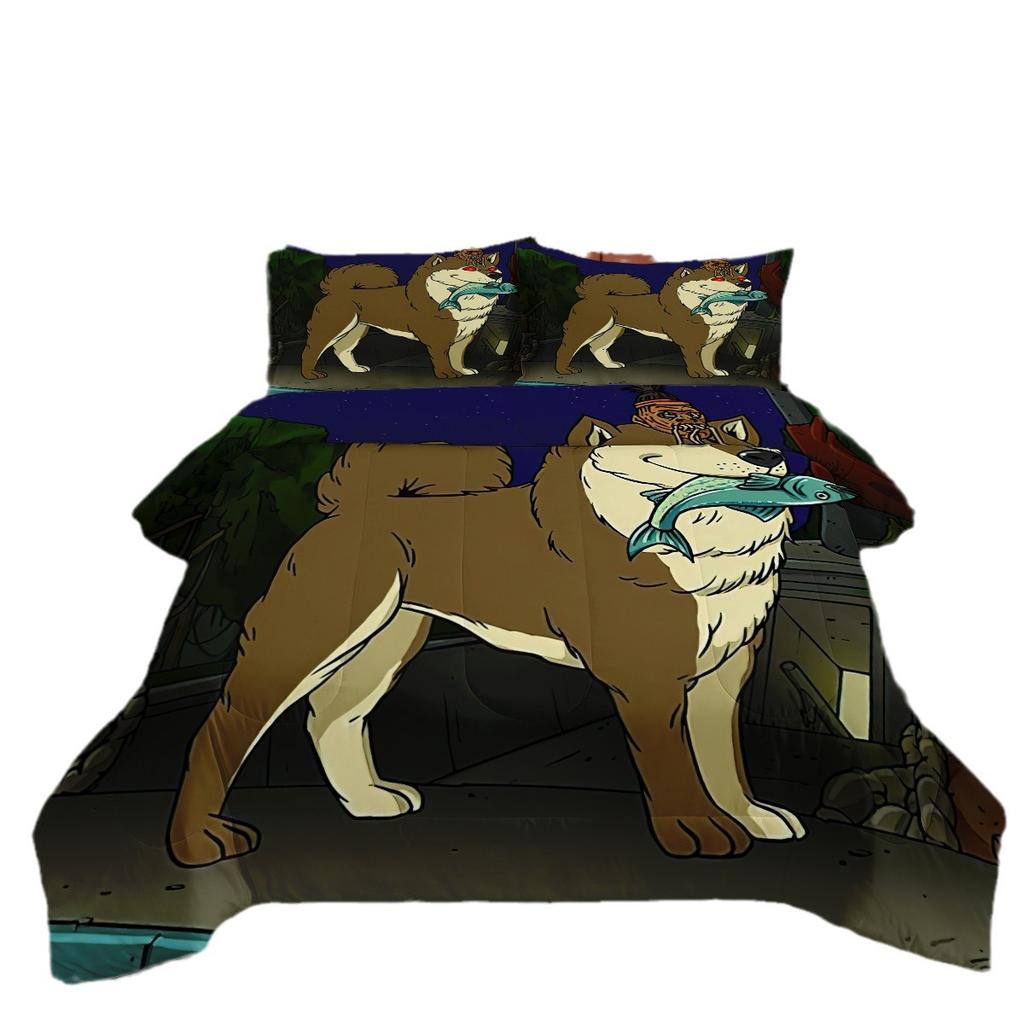 Digital Printing Quilt Three-piece Set Large Elephant Animal Thickened Fat Quilt Cover