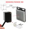 Cloweit Square Laser Sensor 35cm 8m Adjustable NPN PNP Diffuse/Specular Reflection Optical Infrared Photo Proximity Switches E3Z