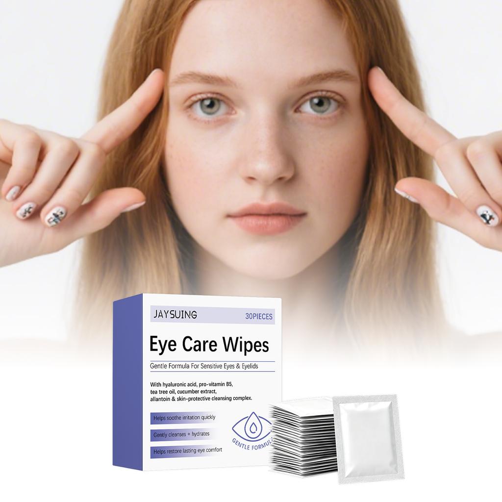 Eye care wipes, soft and delicate, provide continuous moisturizing, portable, individually packaged, gentle and adaptable wet wipes
