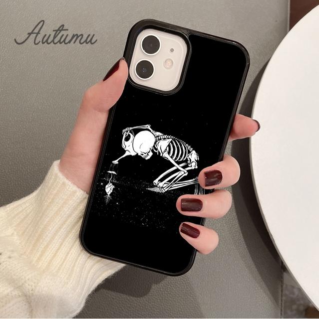 Straszna Czaszka Śmieszny Taniec Szkielet Etui na Telefon dla iPhone 11 12 13 14 Pro Max mini XR XS SE 2020 6S 7 8 Plus Samsung S21 S22 Pokrowiec