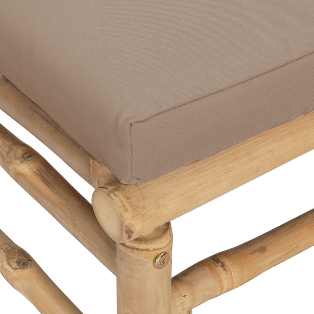 Vidaxl Narożne Sofy Ogrodowe Z Poduszkami W Taupe, 2 Szt., Bambus