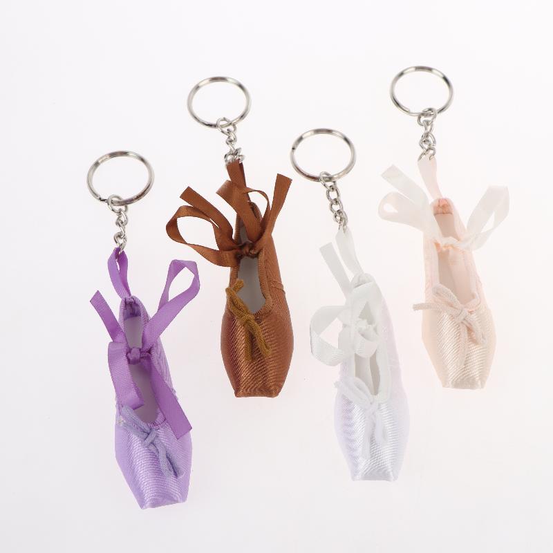 Mini Ballet Shoes Keychain Handmade Bag Pendant Cute Phone Lanyard Charm Lovely Accessory for Girls Daily Decoration Gift