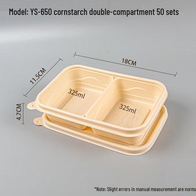 קופסאות ארוחת צהריים מחולקות חד פעמיות מקורנפלור עם מכסים (50 סטים)