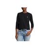 Polo Ralph Lauren Maglietta a Maniche Lunghe Girocollo Casual Larga Monocolore Donna top Nero 211898699-003
