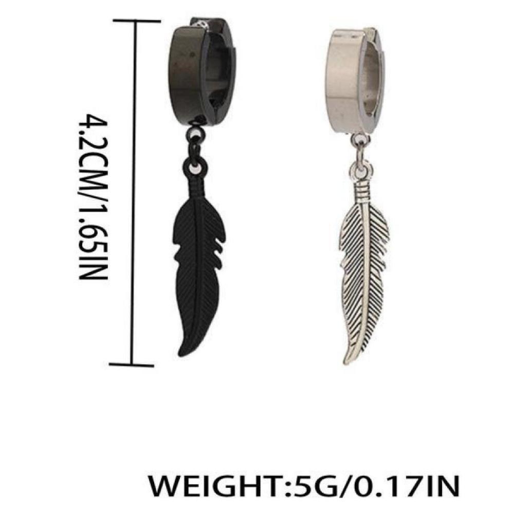 Punk Style Feather Design Dangle Earrings, 1 Count/ 1 Pair Fashionable Dangle Earrings for Men & Women for Party, Daily Decor, T