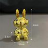 3D Long-Eared Electroplated Rabbit and Ferocious Bear Ornament