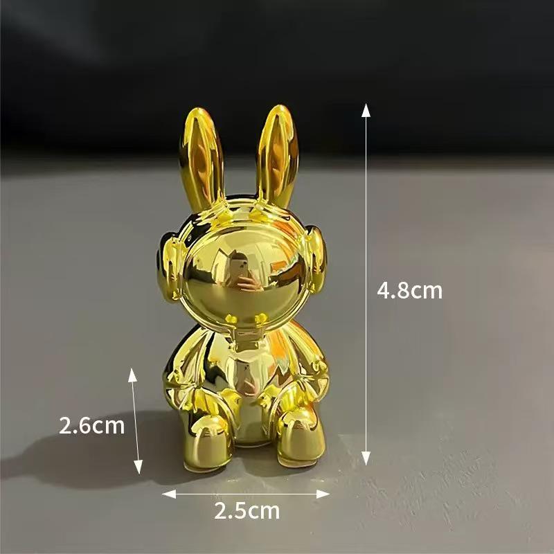 3D Long-Eared Electroplated Rabbit and Ferocious Bear Ornament