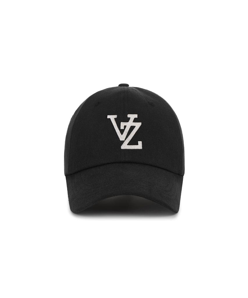 Bajal Monogram Applique Oversized Washed Ball Cap Black