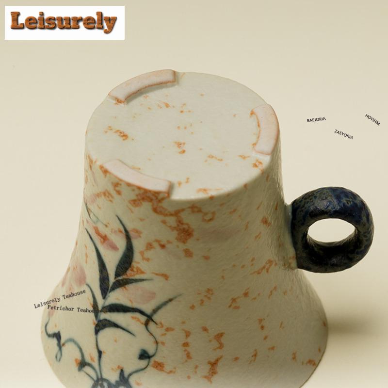 Hand-painted Spring Branch Teacup Handmade Tea Bowl Sample Tea Cup Tea-tasting Meditation Cup Chazhan Master Cups Drinkware